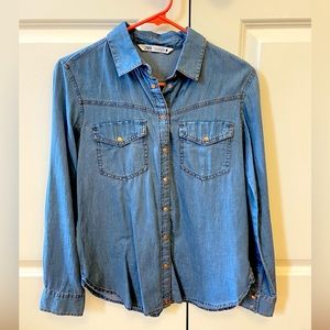 Zara denim shirt women's
